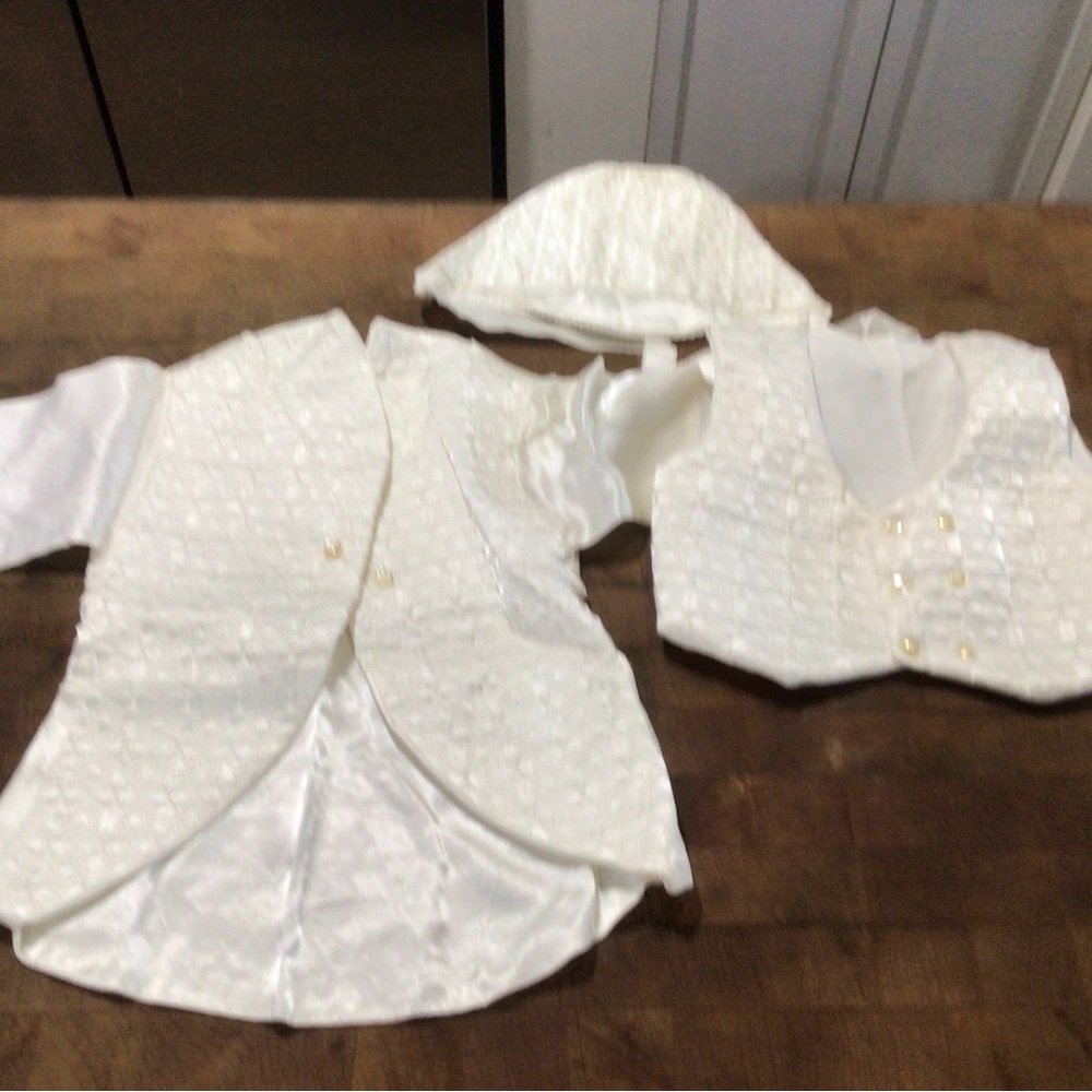 Vintage Custom Made 3 piece Boys Christening outfit